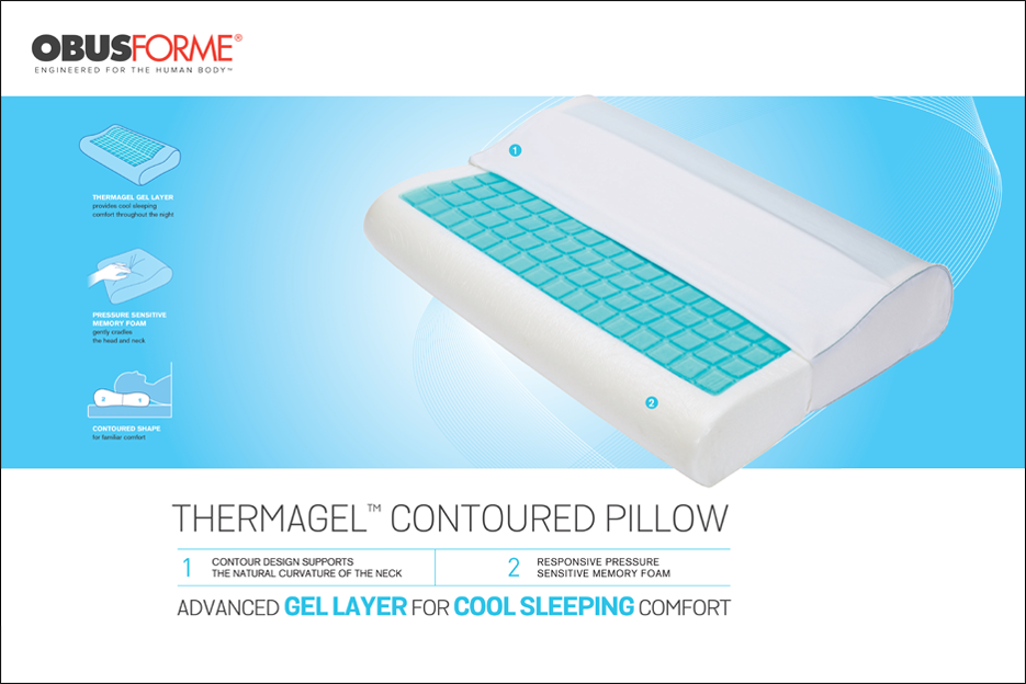 Thermagel ObusForme Thermagel Memory Foam Contour Pillow - CPAP Store | SleepEh.ca